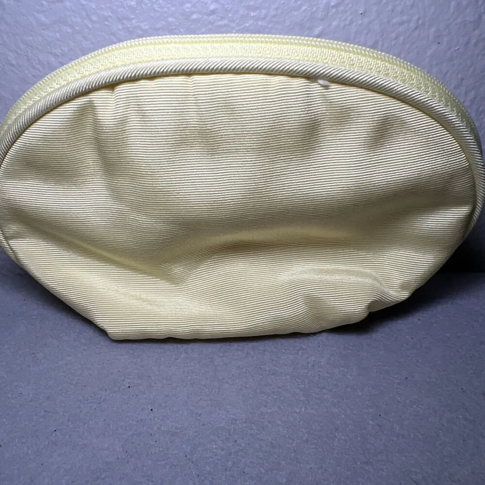 Nina Ricci Vintage Butter Yellow Cosmetic Make Up Zipper Pouch